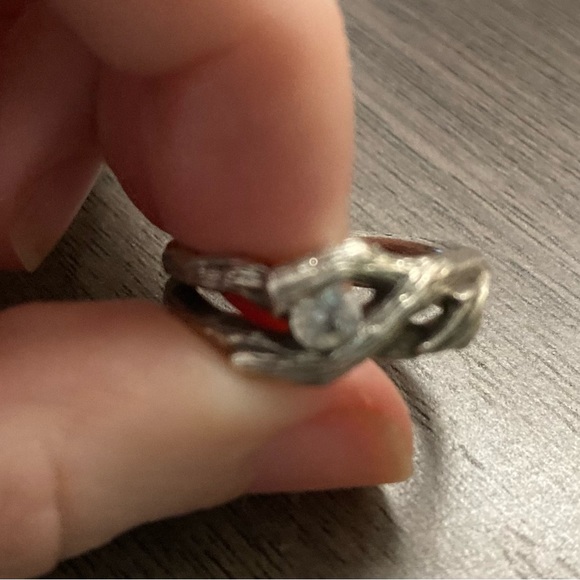Bandscapes sterling silver white sapphire twig ring size 6 - Picture 5 of 7
